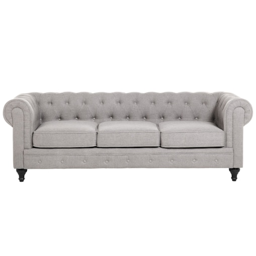 Sofa 3-osobowa jasnoszara CHESTERFIELD