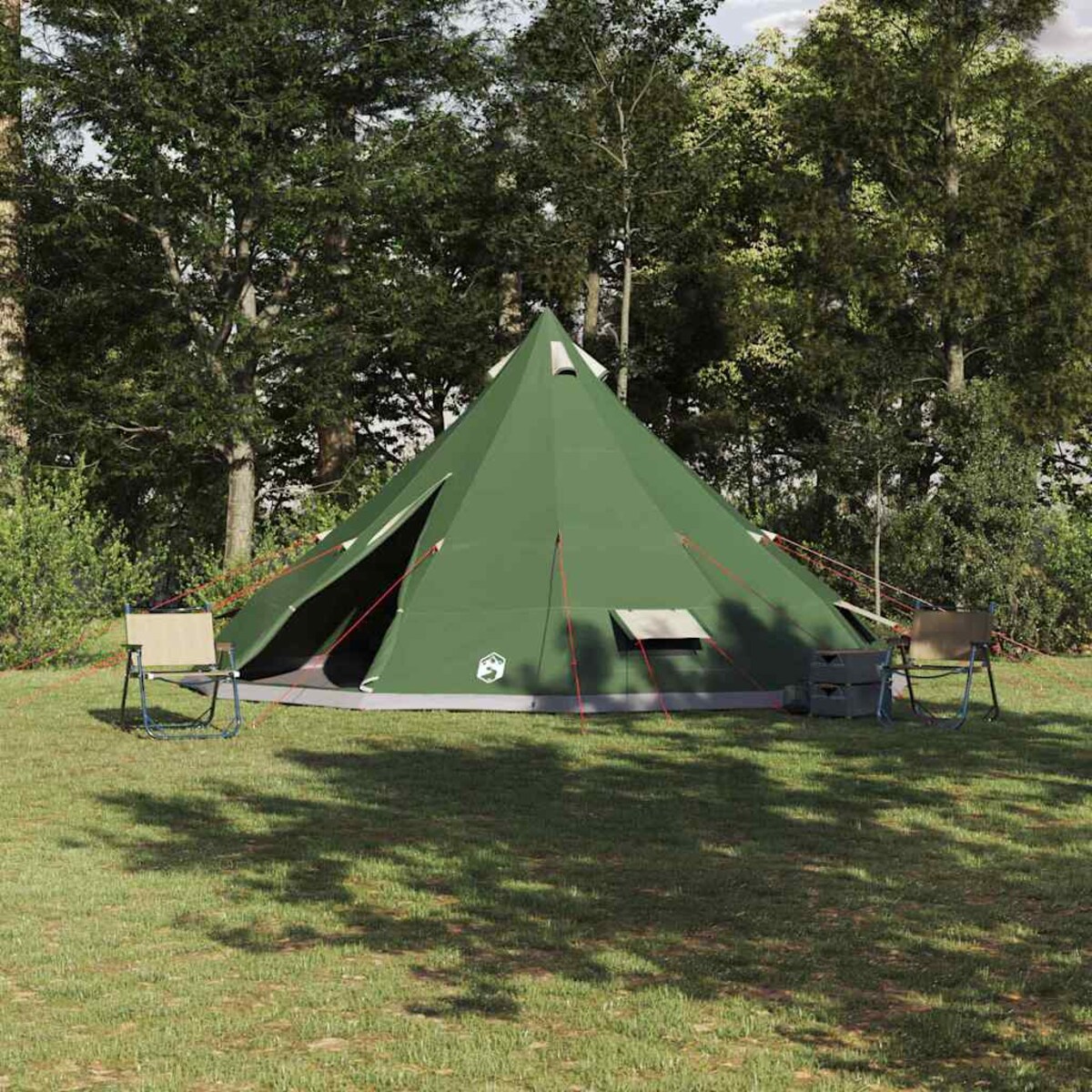 vidaXL Rodzinny namiot tipi z dachem Zielony 560 x 560 x 300 cm