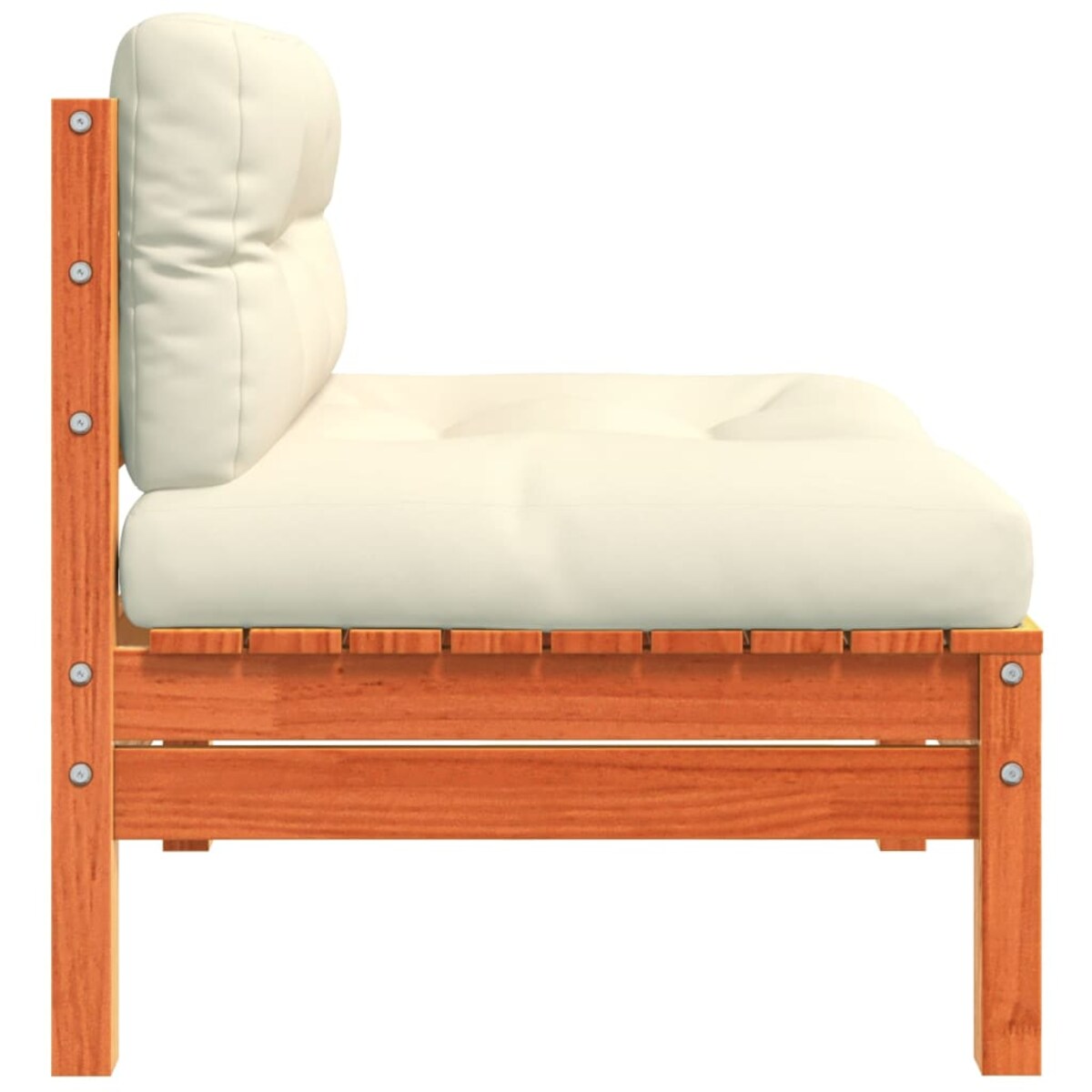 vidaXL Siedzisko ogrodowe bez podłokietników, z poduszkami, brąz