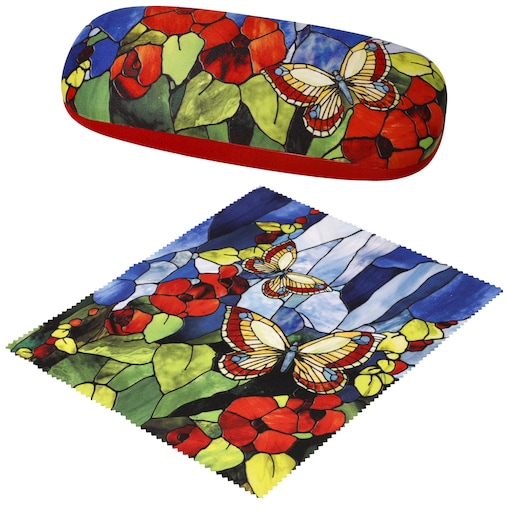 L.C. Tiffany - Butterflies - Etui na okulary i chusteczka - Goebel