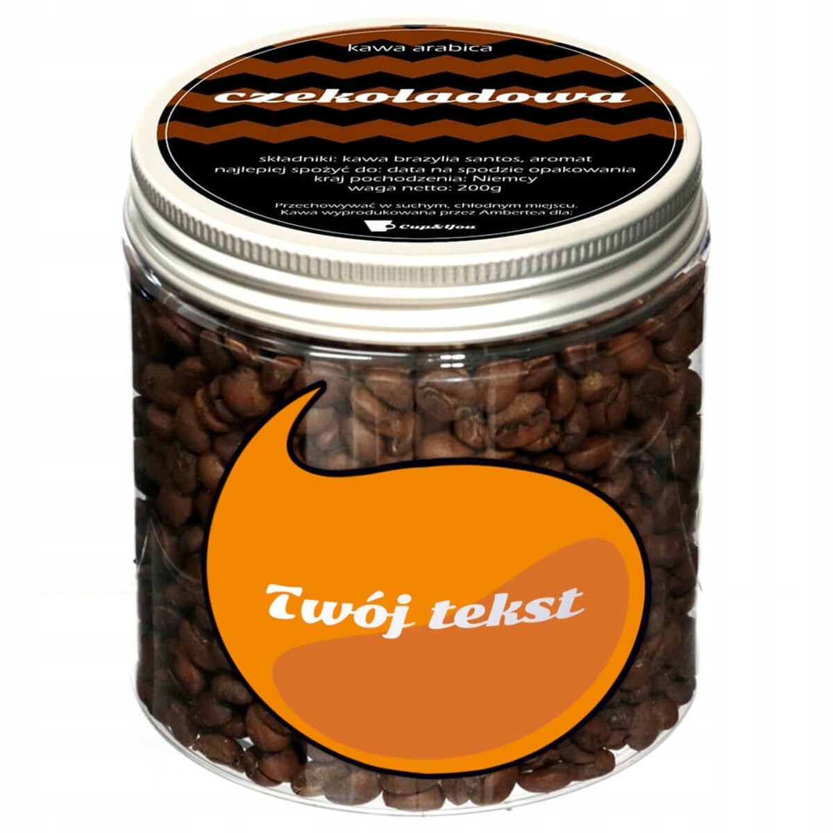 Gotowy zestaw prezentowy personalizowana Kawa PREMIUM białe opakowanie 200g uniwersalny prezent upominek dla chłopaka dziewczyny ukochanej żony dziadka na urodziny imieniny imprezę