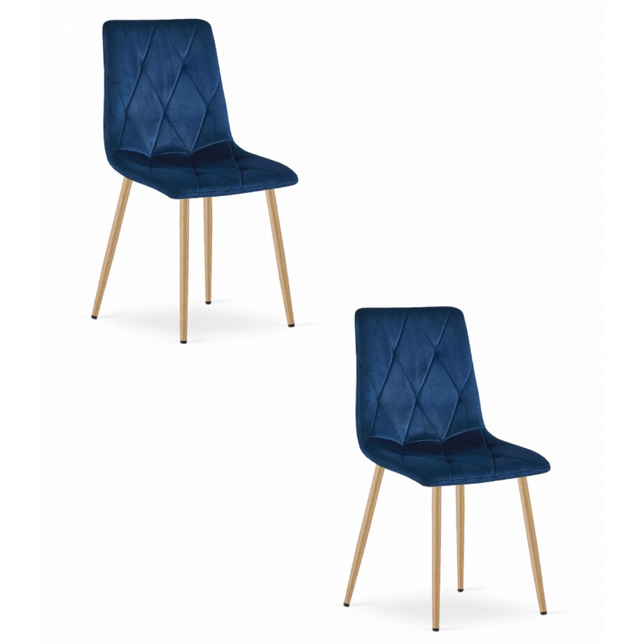 Krzesło Do Jadalni Kuchni Salonu Libra - Granat Aksamit / Nogi Kolor Drewna X 2