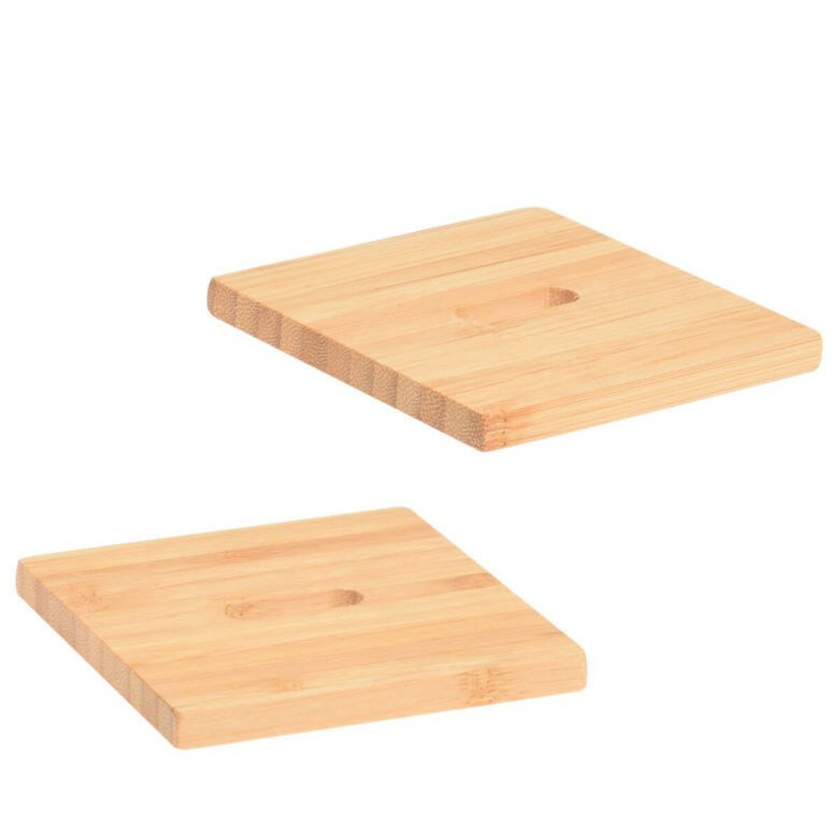 Podkładki pod kubek na stojaku, 6 sztuk, 10 x 10 cm, bambus