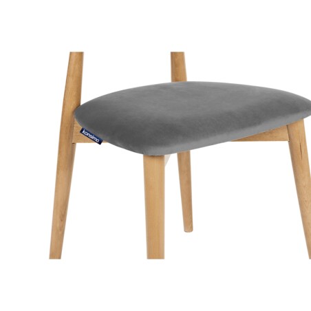 KONSIMO RABI drewniane krzesła 2 sztuki dąb szary welur