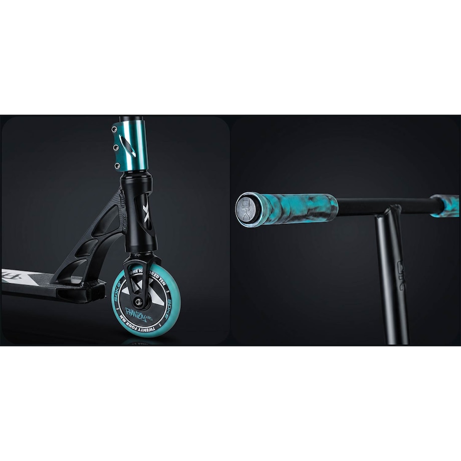 Hulajnoga wyczynowa Soke XTR czarny-turkus ABEC-9 110 mm