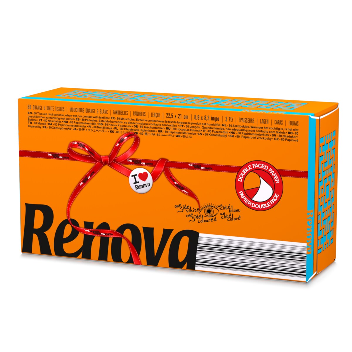Wyciągane chusteczki higieniczne Renova pomarańczowe 80szt