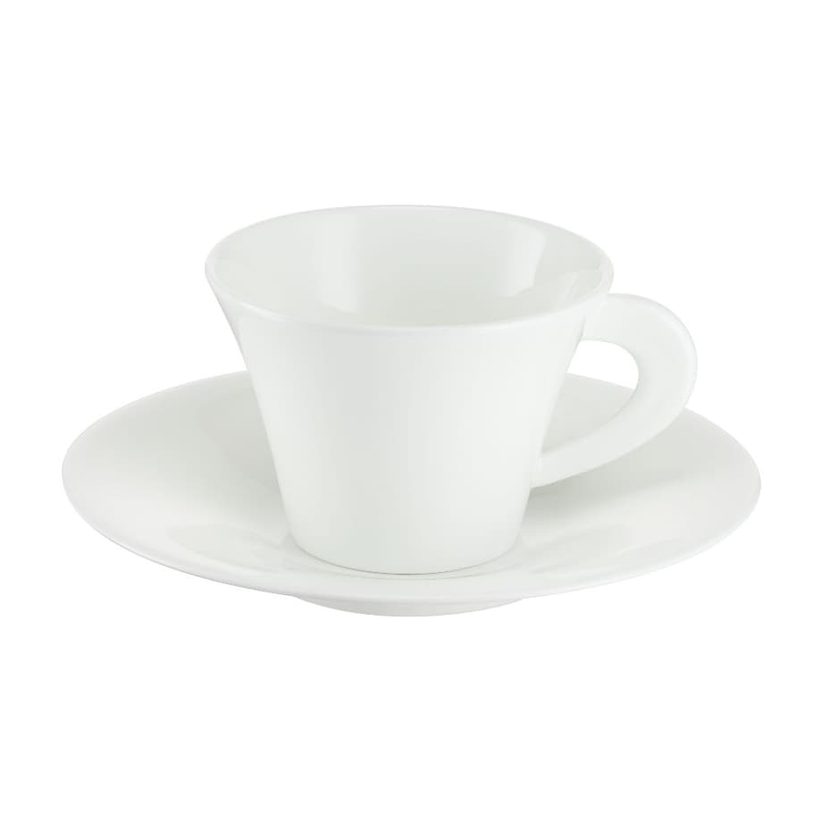 VILLA ITALIA Filiżanka do kawy herbaty porcelanowa 200 ml ze spodkiem NAOMI WHITE