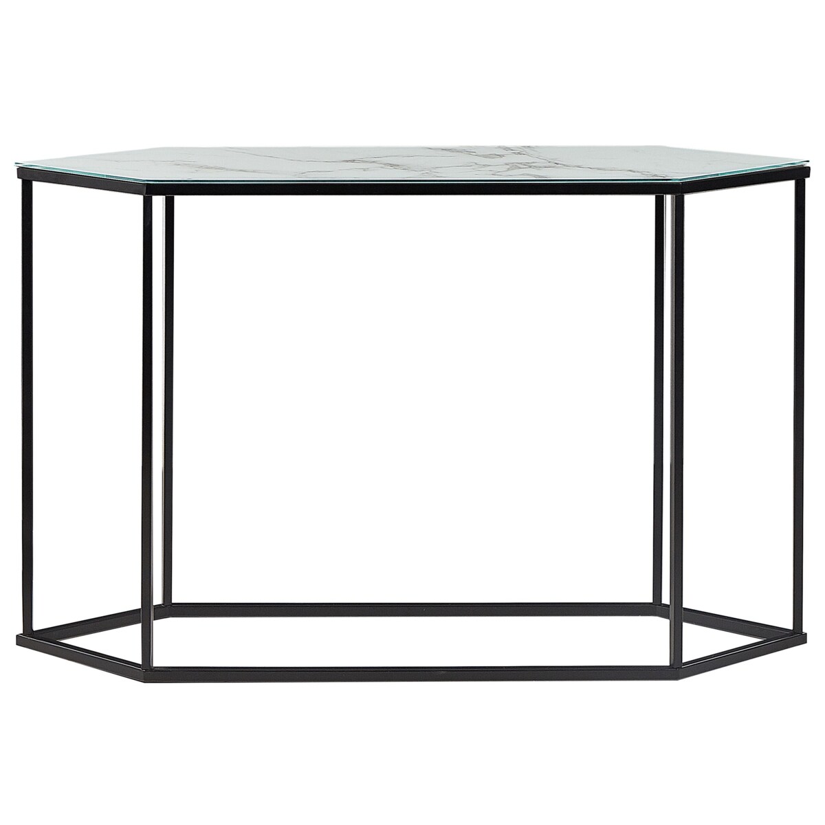 Konsola efekt marmuru biało-czarna PERRIN