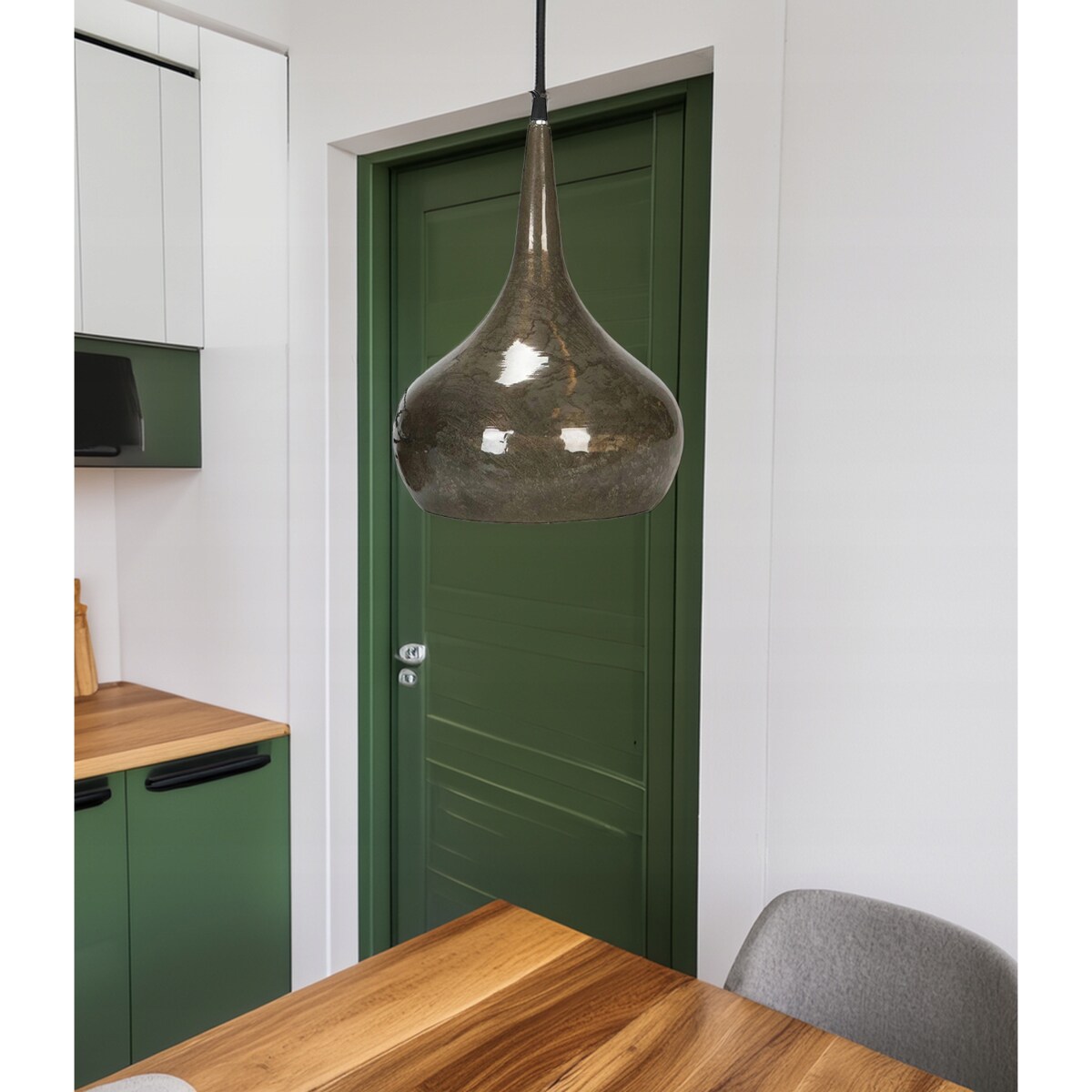 LAMPA SUFITOWA WISZĄCA NAD STÓŁ LOFT METALOWA BRĄZOWA DO SALONU SYPIALNI