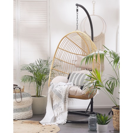 Fotel wiszący ze stojakiem CASOLI Technorattan Naturalny