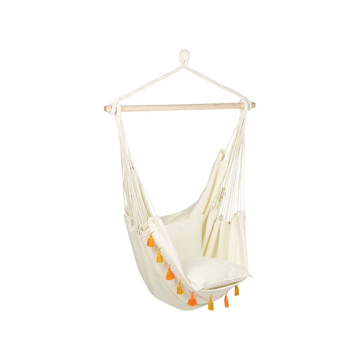 Fotel wiszący krzesło brazylijskie bawełniane beżowe VARENA