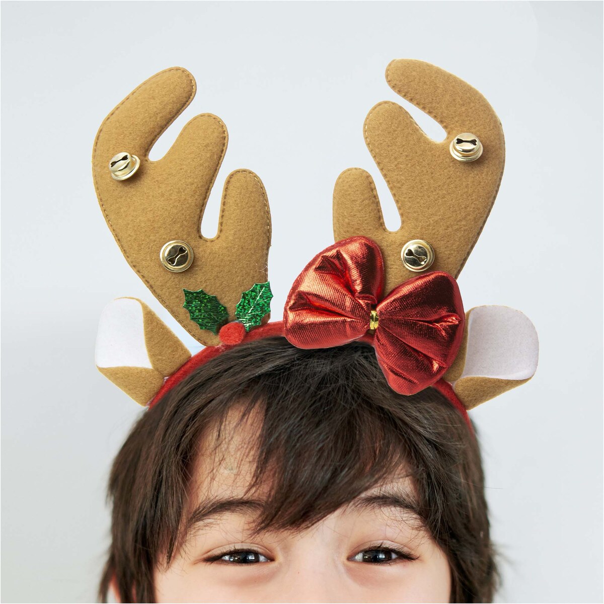 Opaska Na Głowę Rogi Renifera 24X25 Cm Święta Mikołajki Ozdoba Do Włosów Jasnobrązowe
