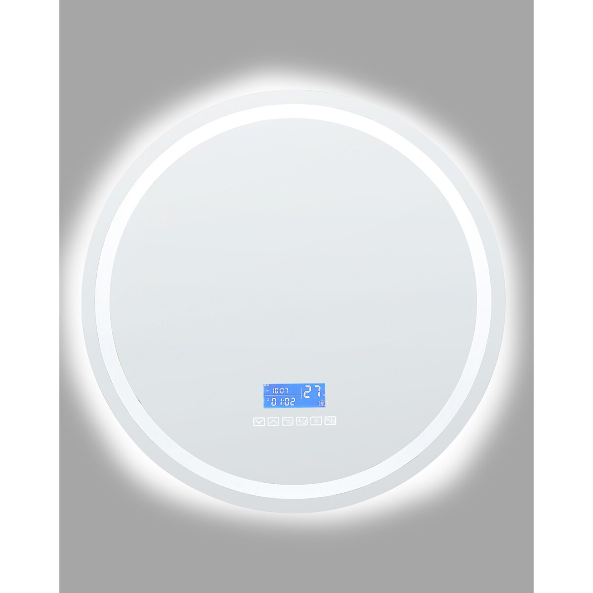 Lustro ścienne LED z głośnikiem Bluetooth 60 cm srebrne BROGNON