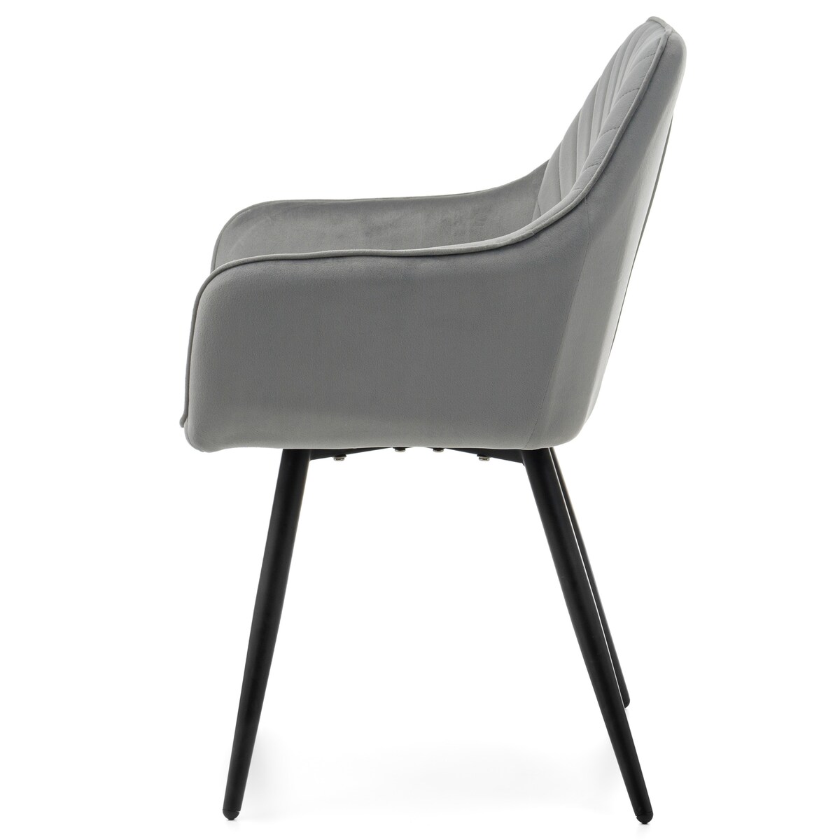 Krzesło tapicerowane welurowe do salonu jadalni VASTO jasnoszare