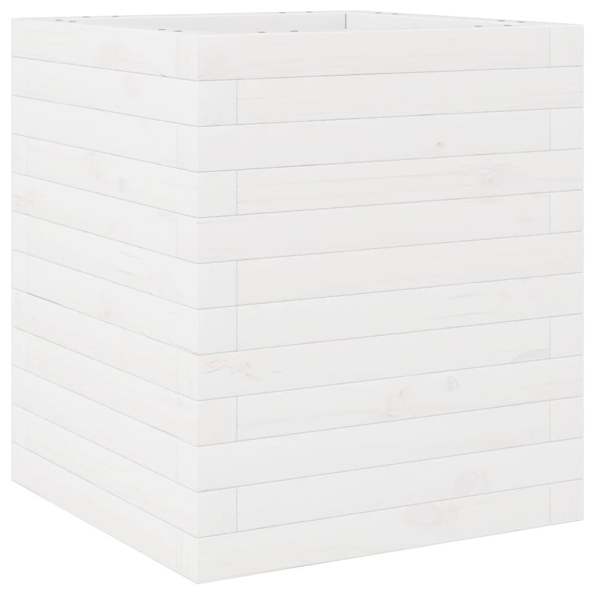 vidaXL Donica ogrodowa, biała, 40x40x46 cm, lite drewno sosnowe