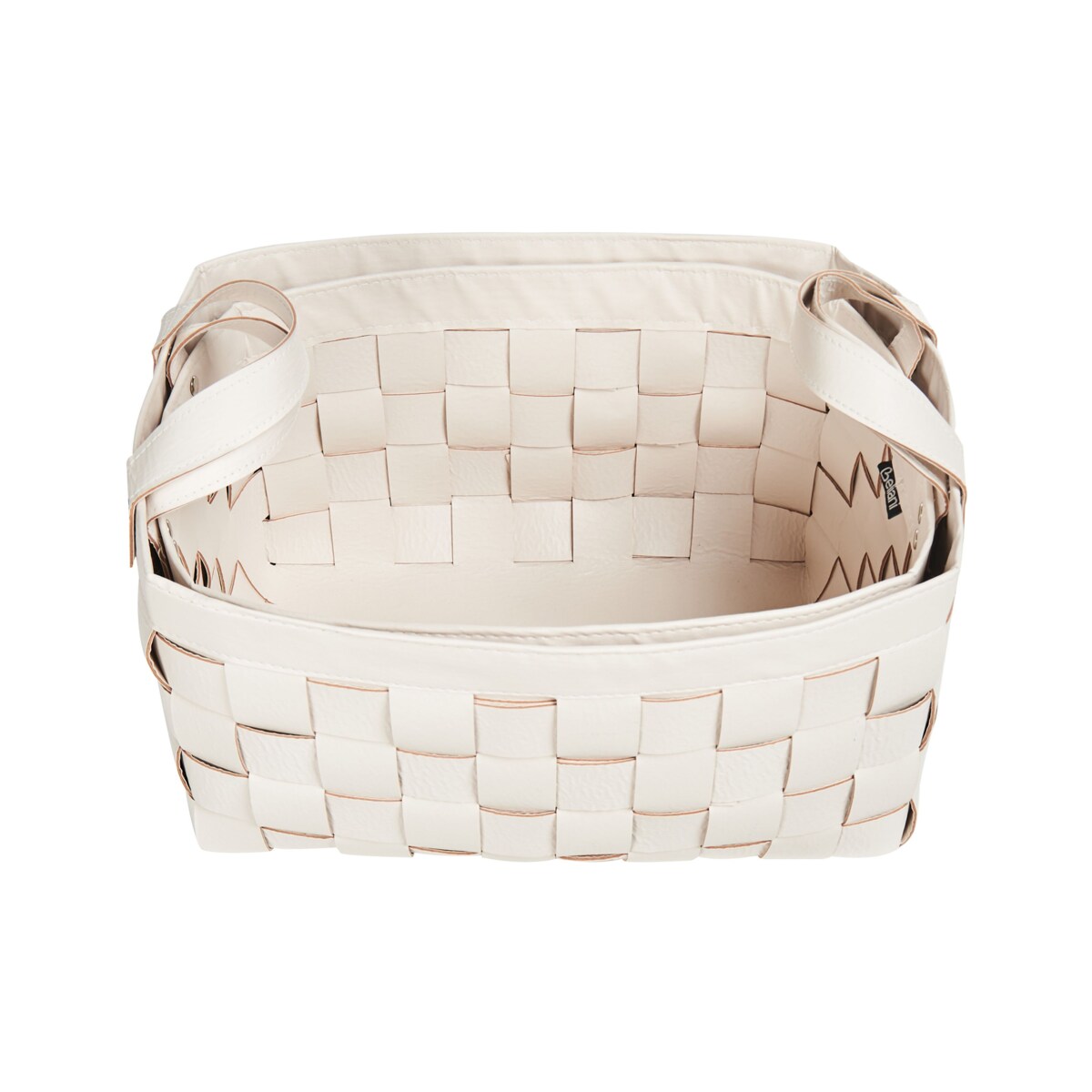 Zestaw 2 koszy z ekoskóry kremowy SIPPAR