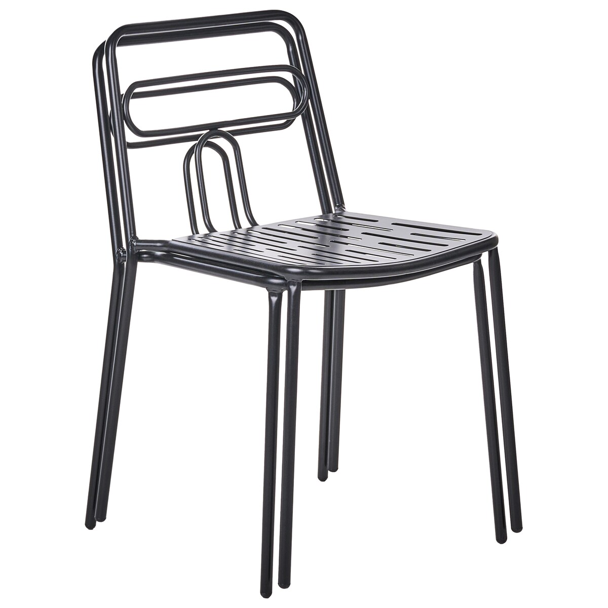 Zestaw 2 krzeseł ogrodowych AGEROLA Metal Czarny