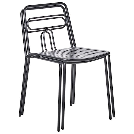 Zestaw 2 krzeseł ogrodowych AGEROLA Metal Czarny