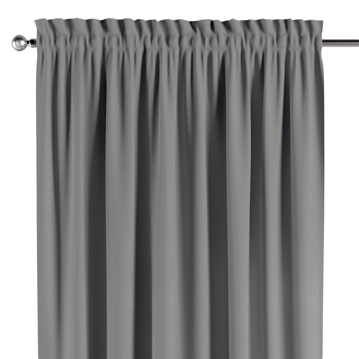 Zasłona na kanale z grzywką 1 szt. 130x245 szary