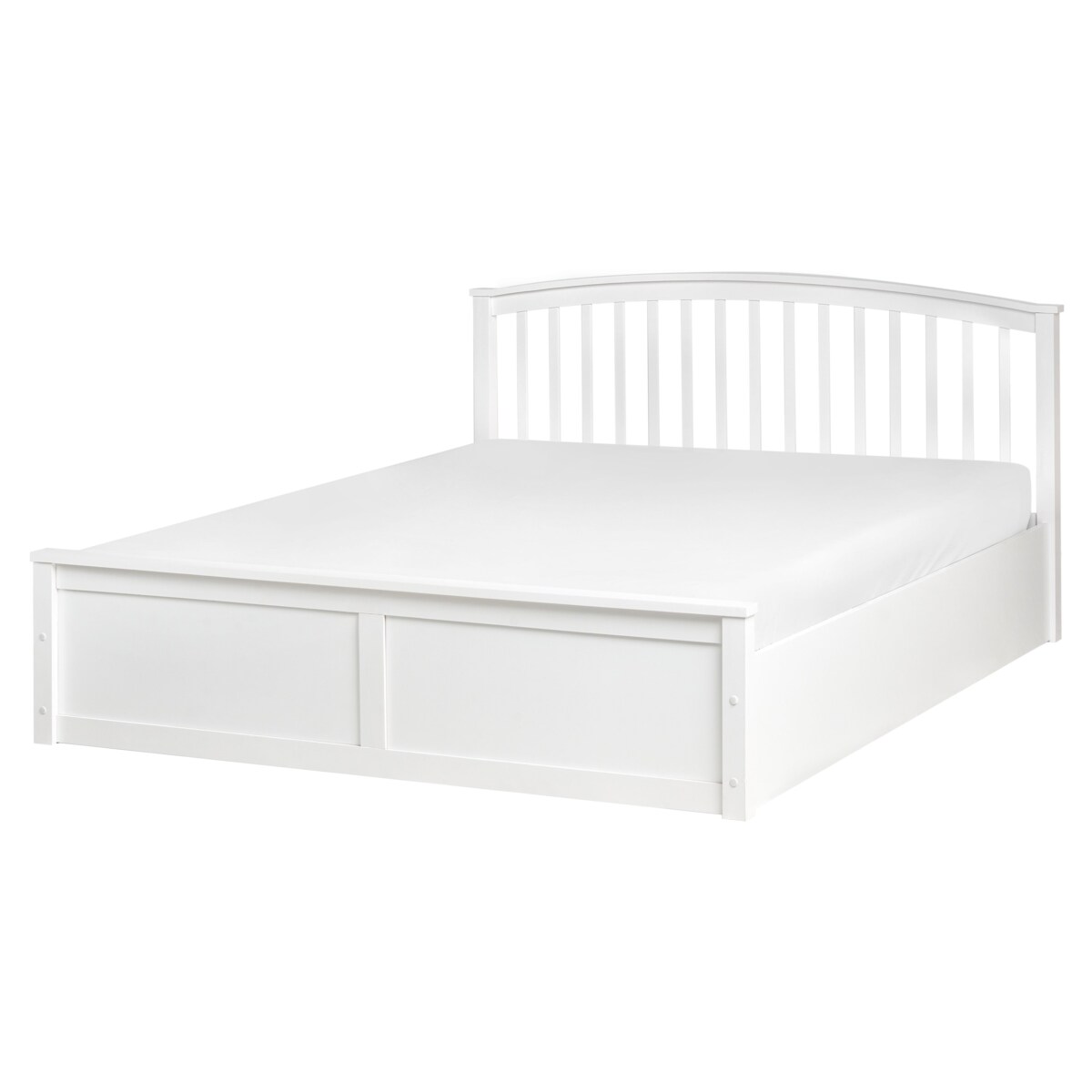 Łóżko z pojemnikiem Drewno sosnowe CLARBEC 160 x 200 cm Biały