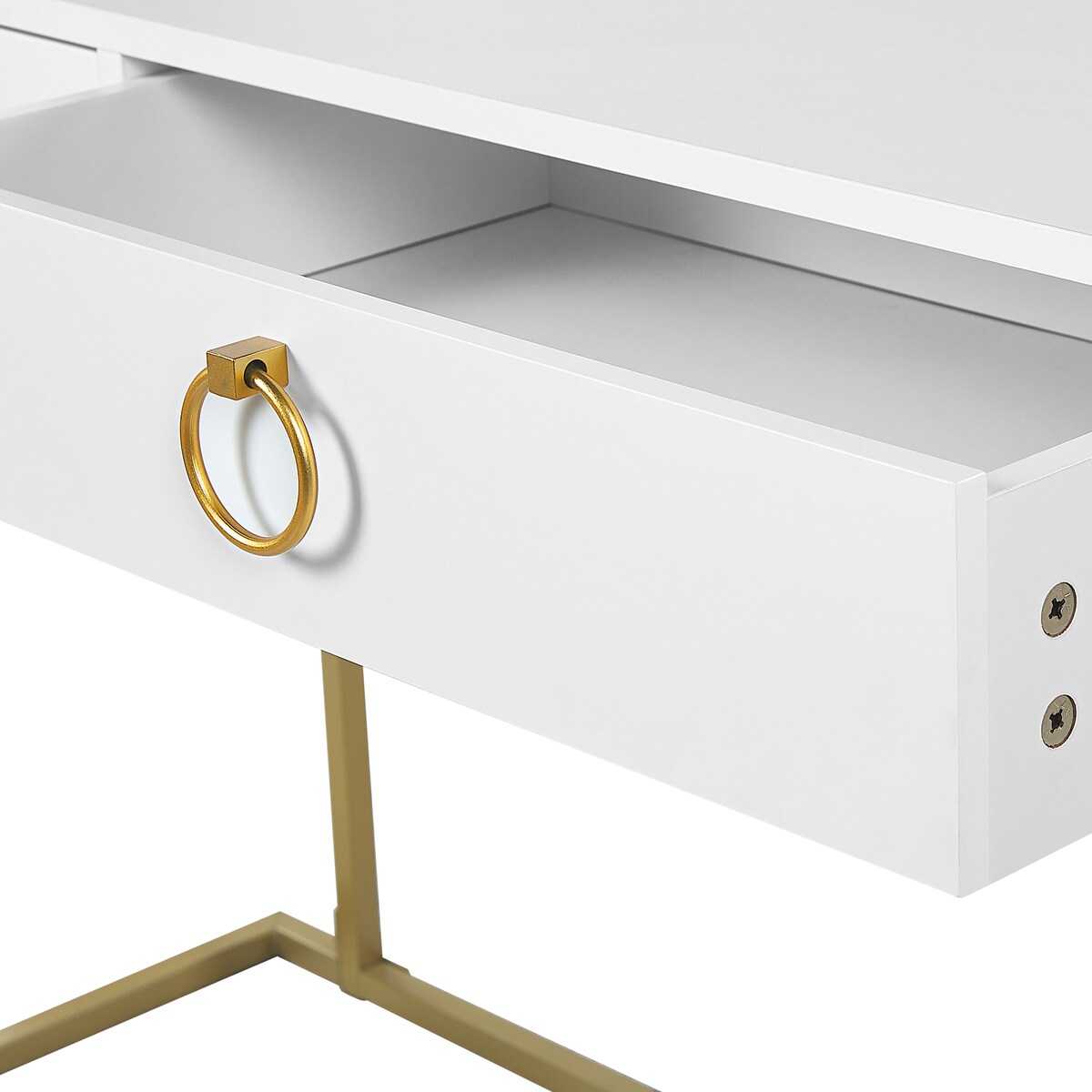 Konsola WESTPORT Biały/ złoty 115 cm 50 cm z szufladami