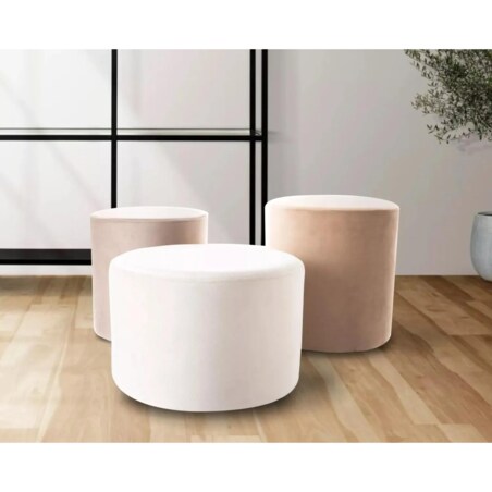 Pufa DOTI A VELVET antyczny róż