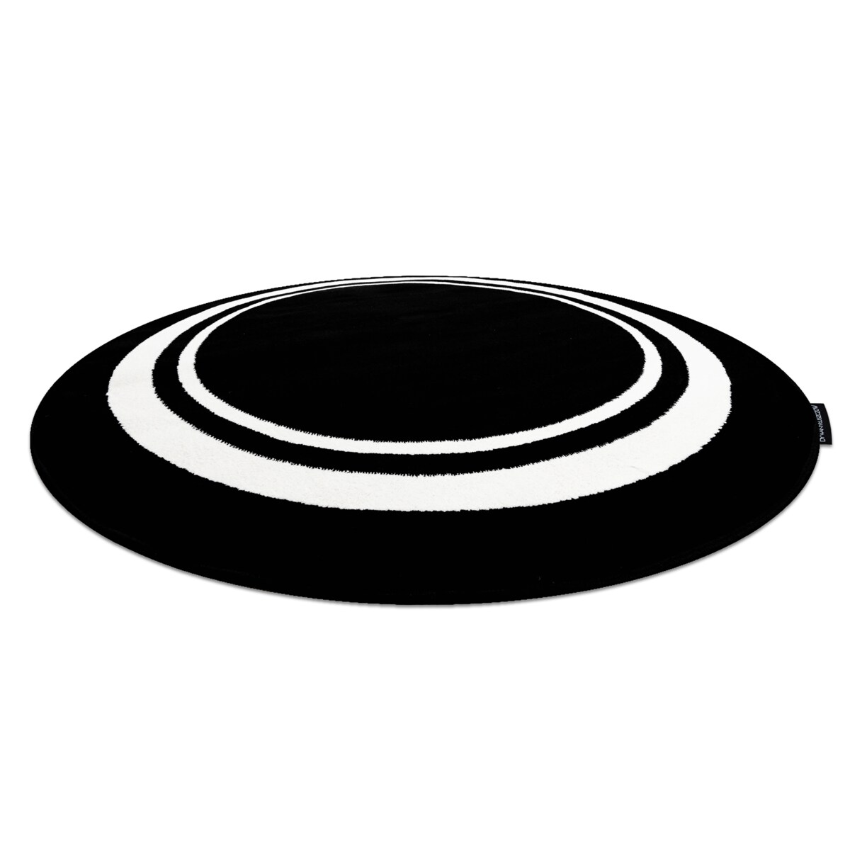 Dywan HAMPTON Border koło ramka czarny koło 140 cm