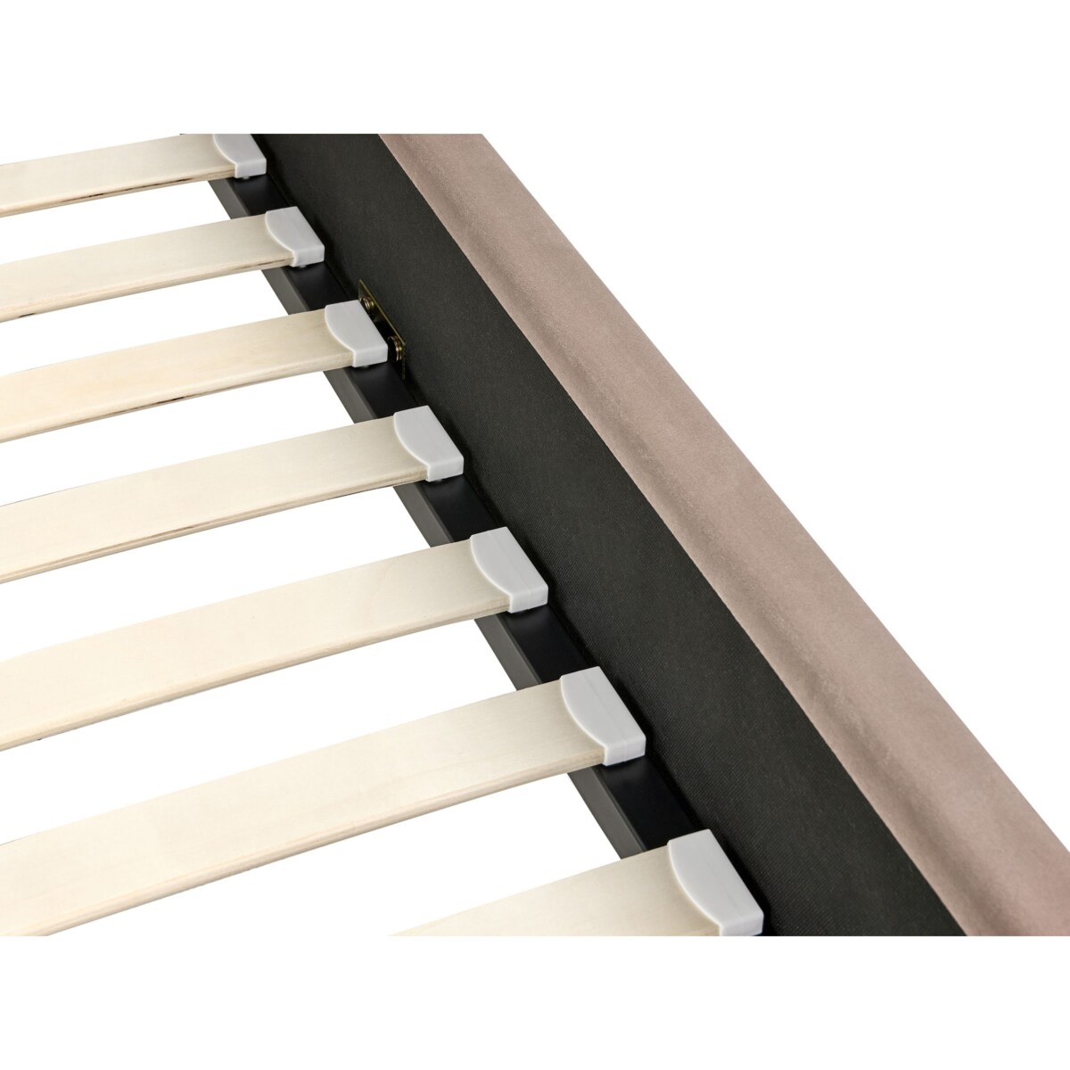 Łóżko Welur AMBILLOU 120 x 200 cm Beżowoszary