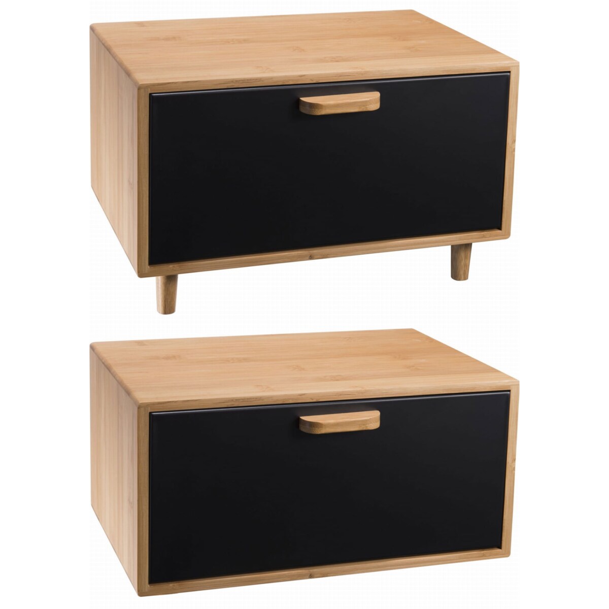 Chlebak bambusowy pojemnik na pieczywo chleb czarny KLAUSBERG