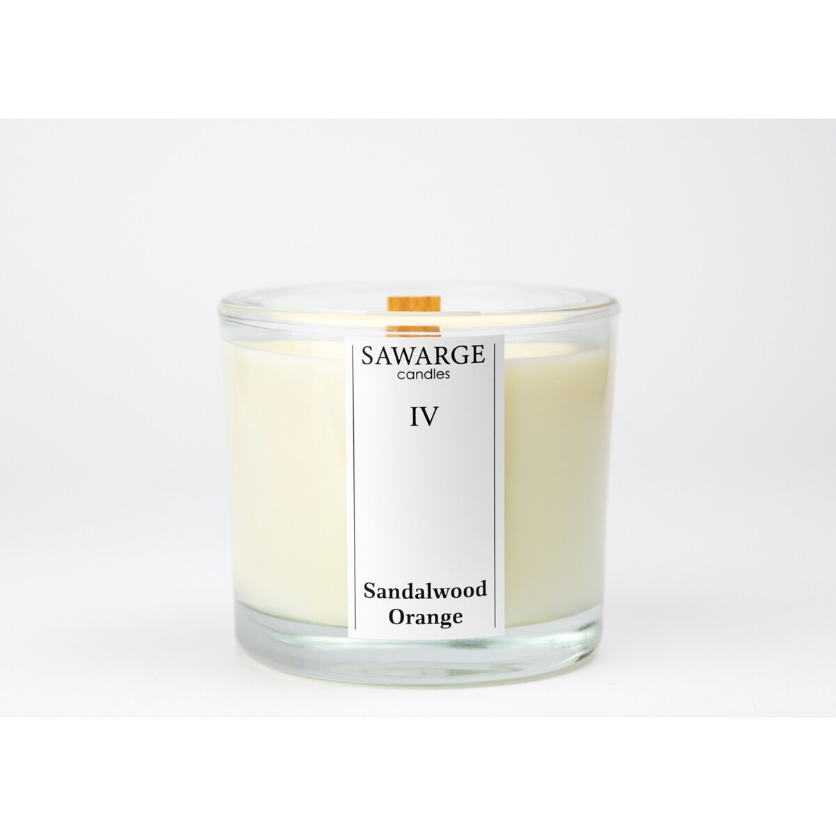 Świeca Zapachowa Sojowa No4 / Drewniany Knot/40h/Pomarańcza Drzewo Sandałowe 200g