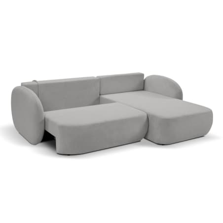 Nowoczesny narożnik rozkładany OLIVIO prawy - jasnoszary