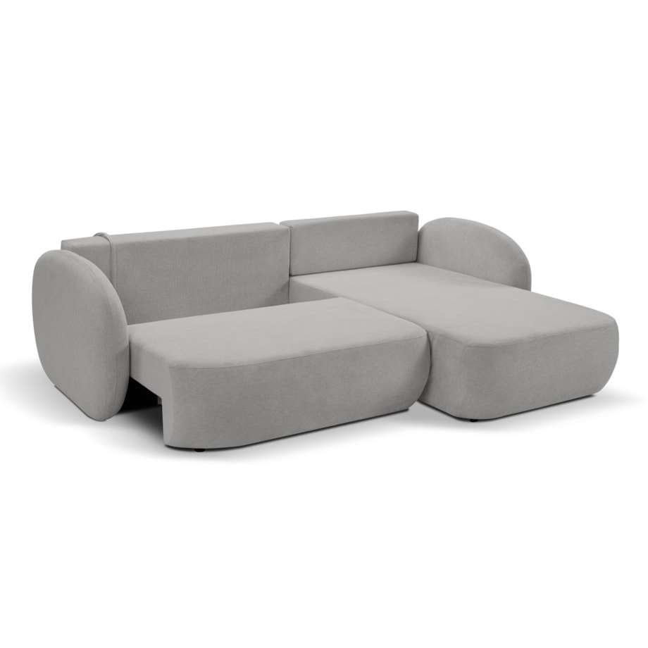 Nowoczesny narożnik rozkładany OLIVIO prawy - jasnoszary