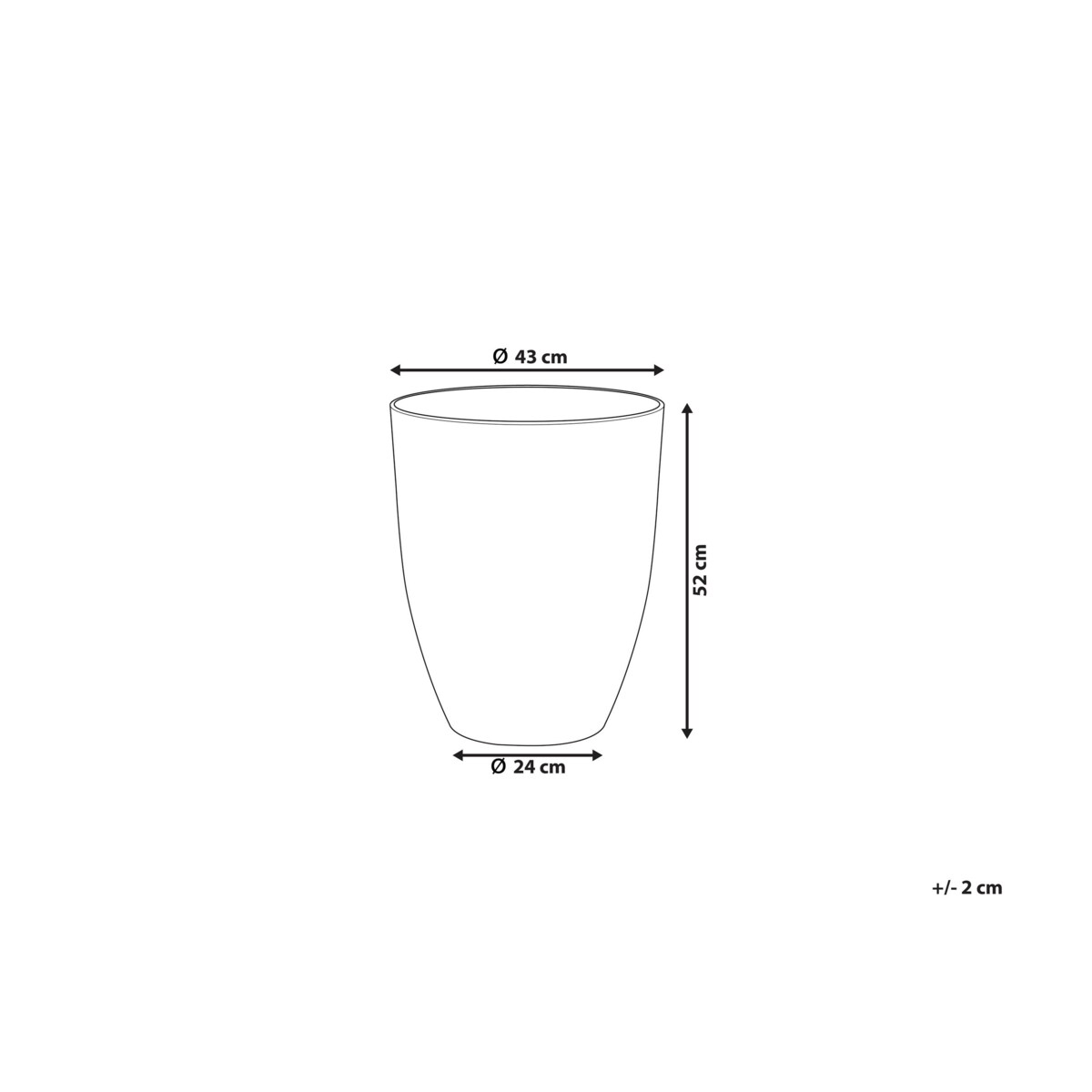 Doniczka okrągła 43 x 43 x 52 cm szara CROTON
