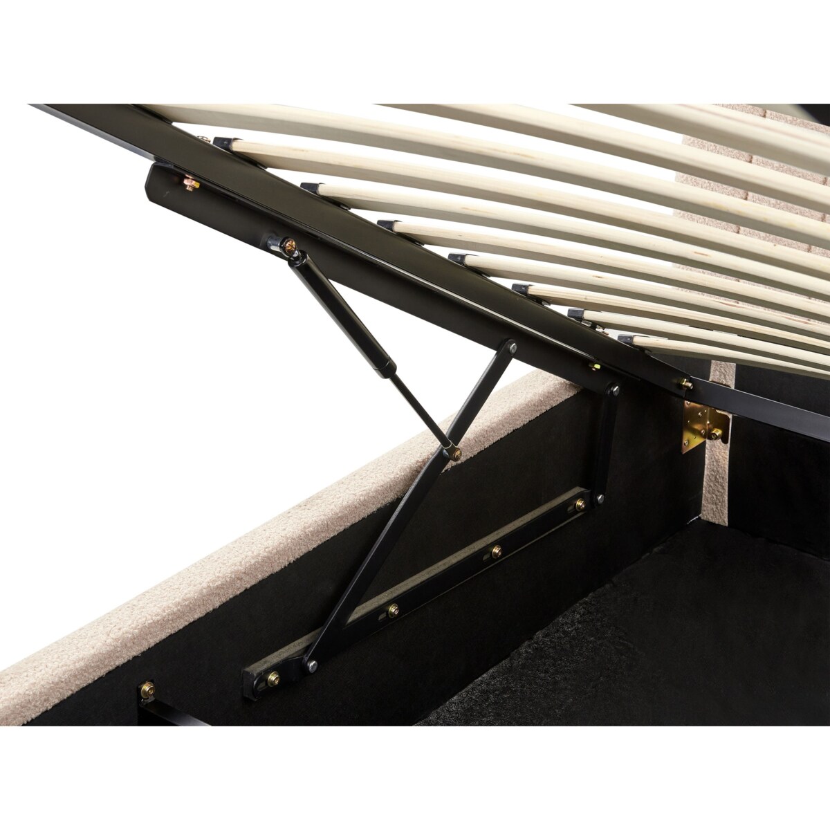 Łóżko z pojemnikiem Boucle ANET 90 x 200 cm Beżowy