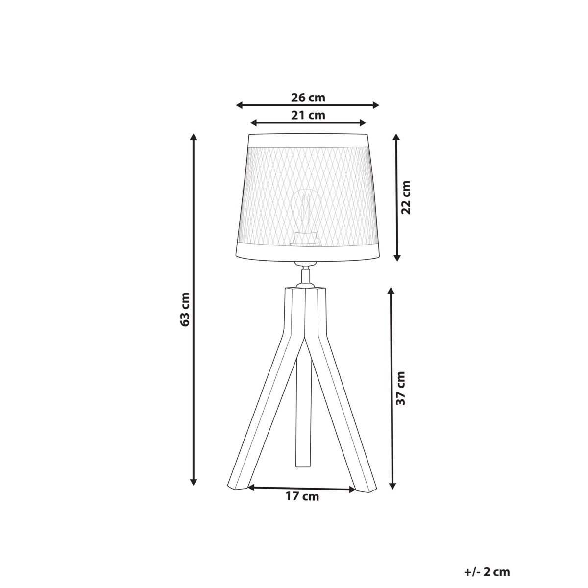 Lampa stołowa drewno mango ciemna z mosiężnym BEKI