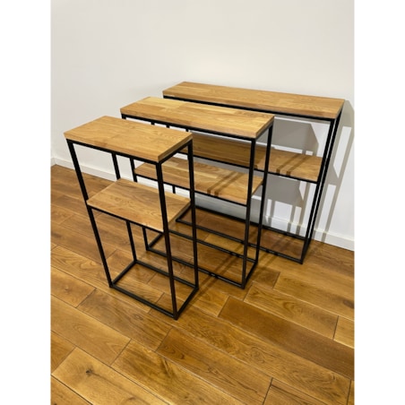 Konsola meblowa czarna 60x80x20cm podwójna