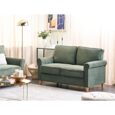 Sofa dla 2 osób RONNEBY Sztruks Ciemnozielony