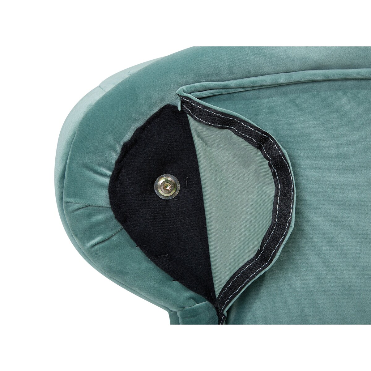 Szezlong welurowy prawostronny miętowy NIMES