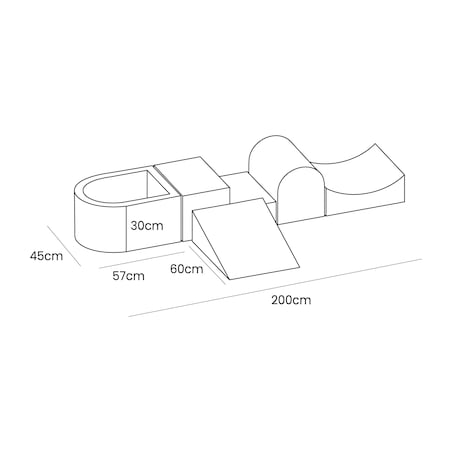 Piankowy Plac Zabaw z Basenem 250x45cm/200 Piłek dla Dziecka, Velvet, Velvet, Beżowy: Białe/Beżowe