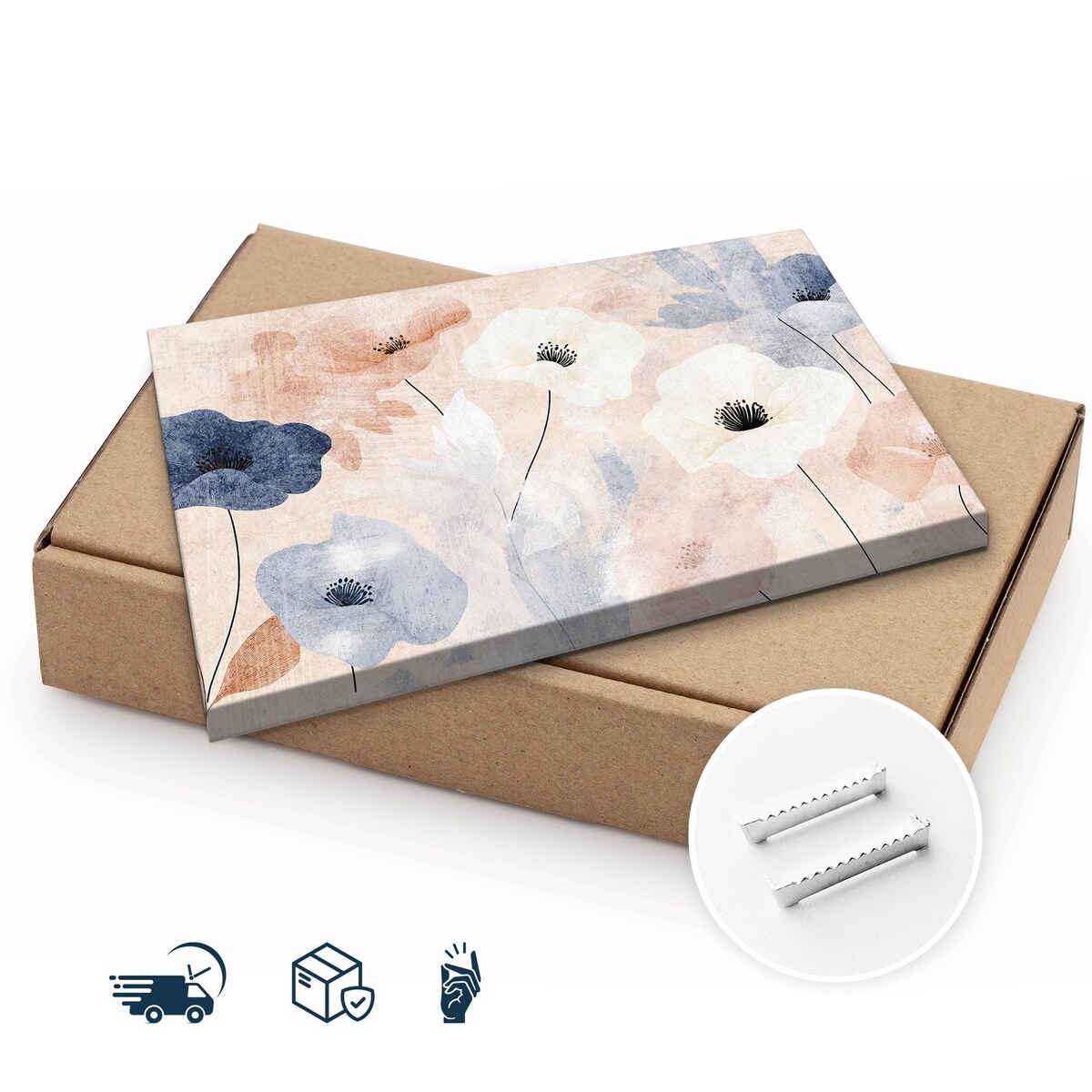 Obraz Na Płótnie Do Salonu Polne Kwiaty Pastelowe Maki Natura 120x80cm