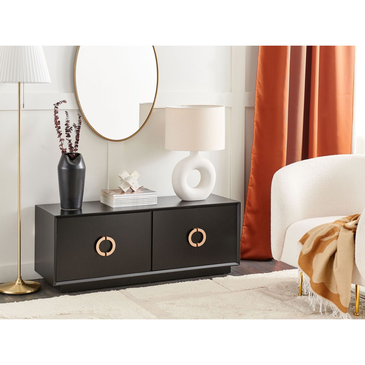 Szafka czterodrzwiowa czarna OXNARD