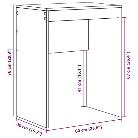 vidaXL Biurko Biały 60 x 40 x 76 cm Materiał drewnopochodny