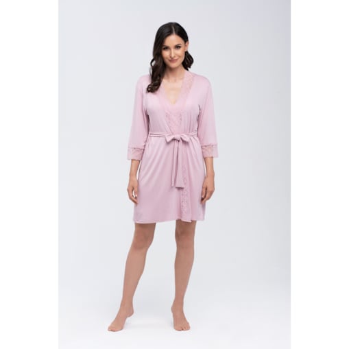 Szlafrok Jane Różowy Różowy, L