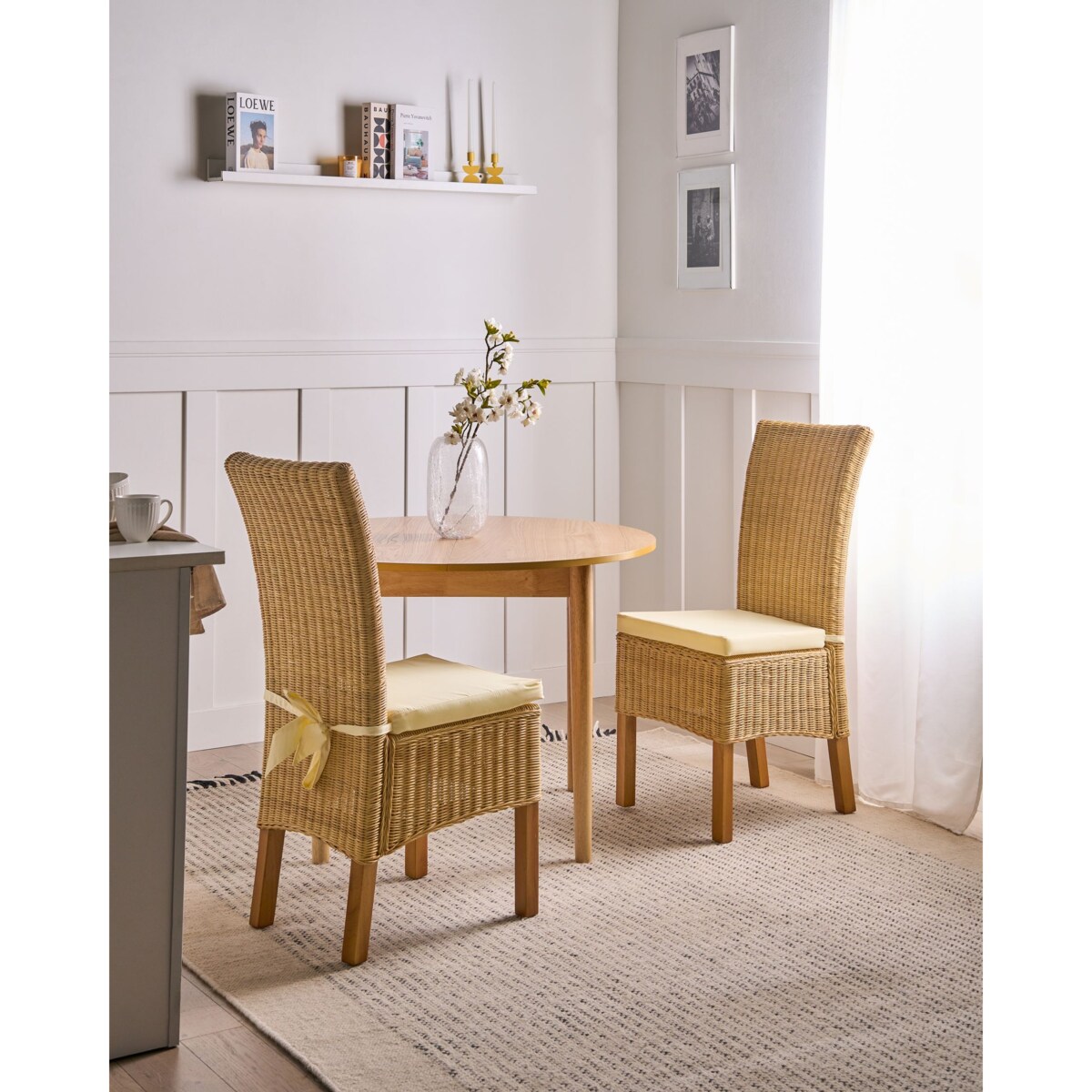 Zestaw 2 krzeseł do jadalni ANDES Rattan Naturalny