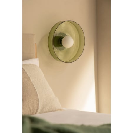 Kinkiet szklany Jaxal zielony Ø35 cm