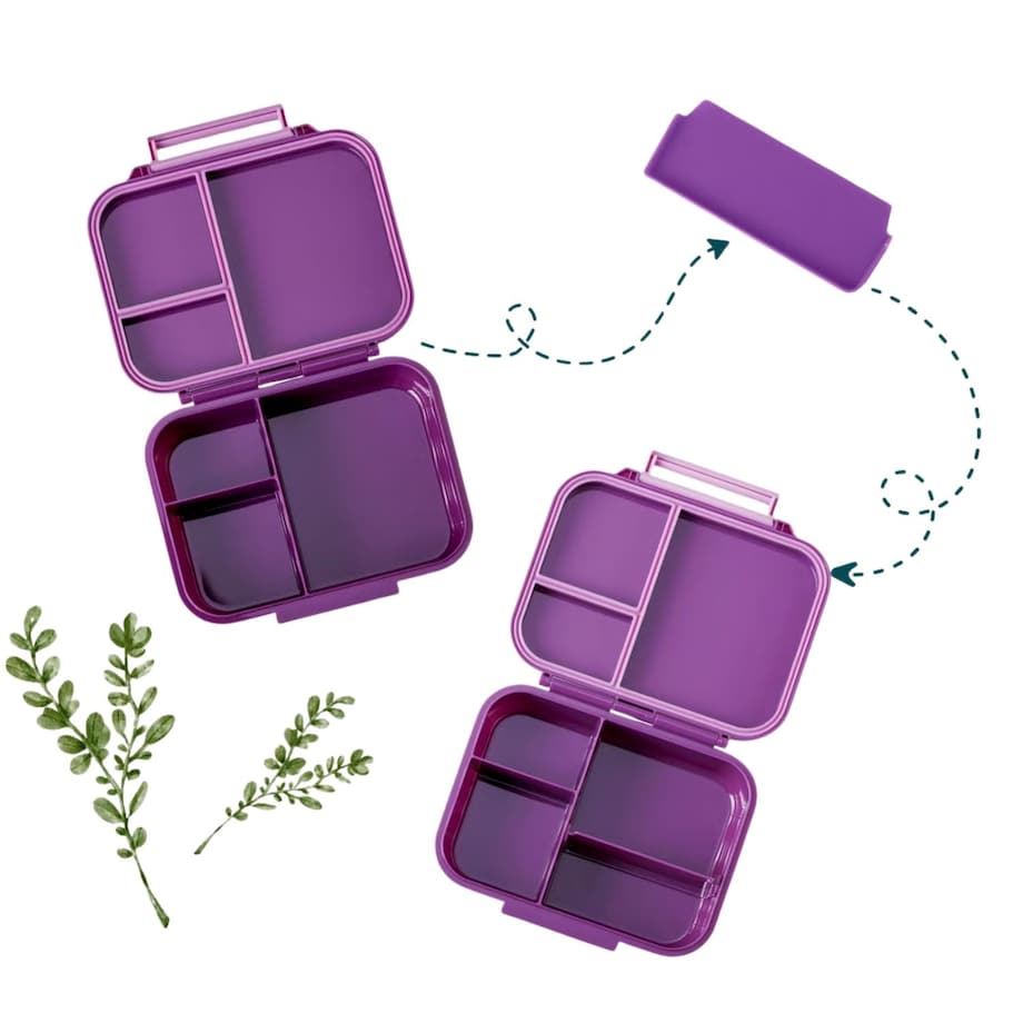LEKKABOX CLASSIC mini lunchbox z przegródkami, Lilac
