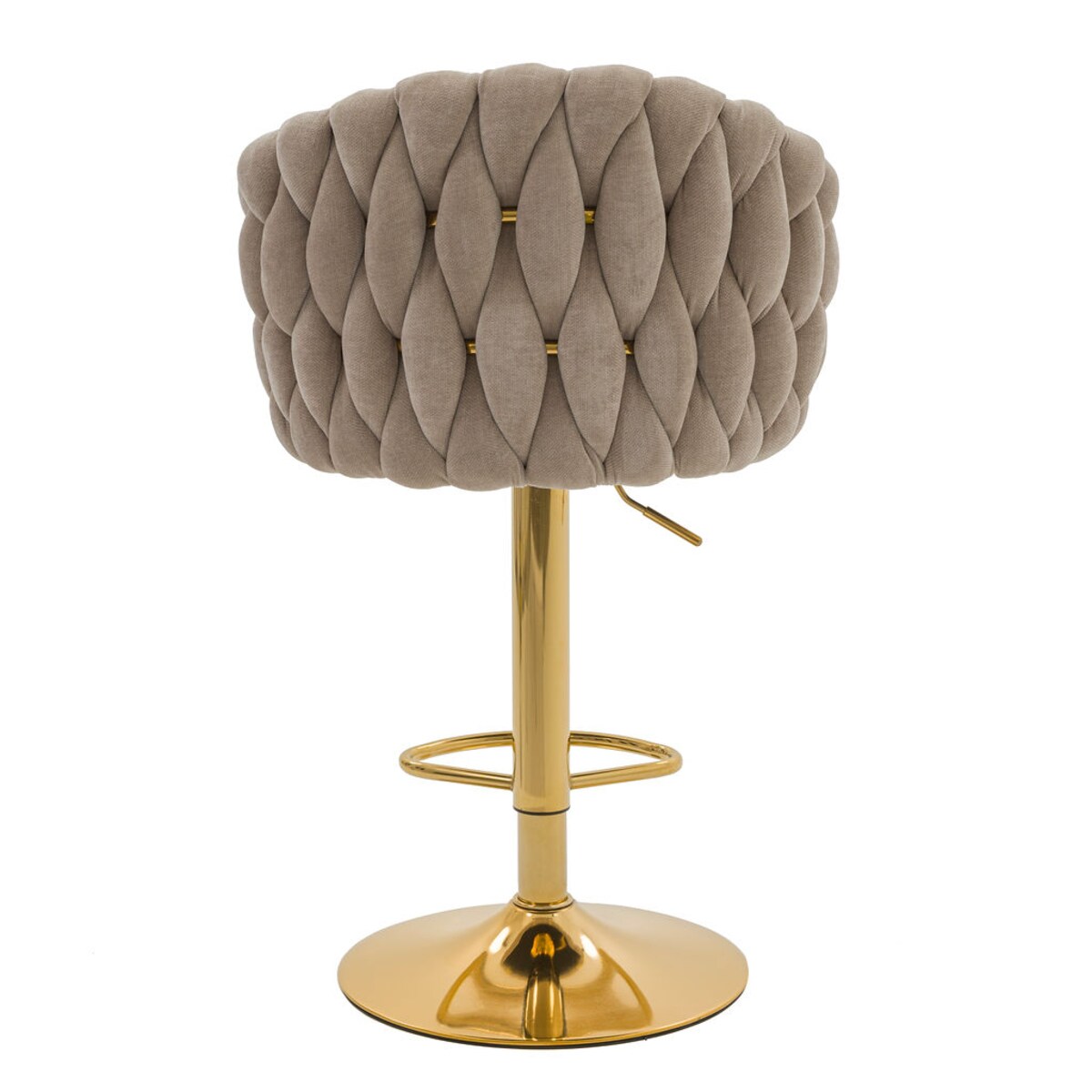 Hoker tapicerowany obrotowy regulowany ROSA PREMIUM beżowy