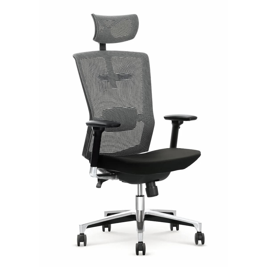 Fotel biurowy AMBASADOR czarny/szary