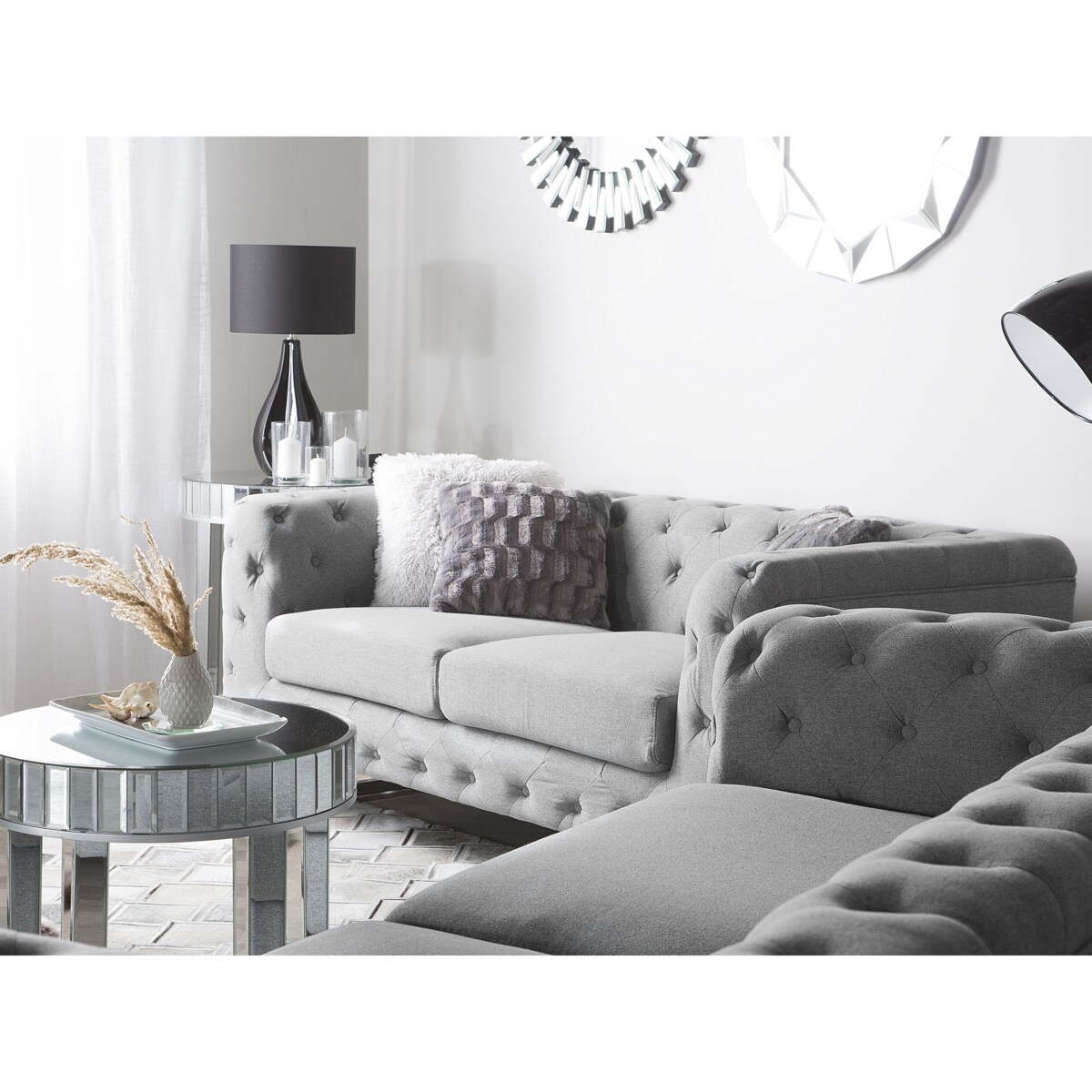 Sofa 3-osobowa szara VISSLAND