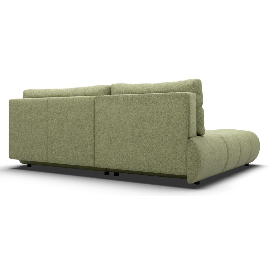 Pikowany Narożnik MILA rozkładany bez boczków lewy zielony